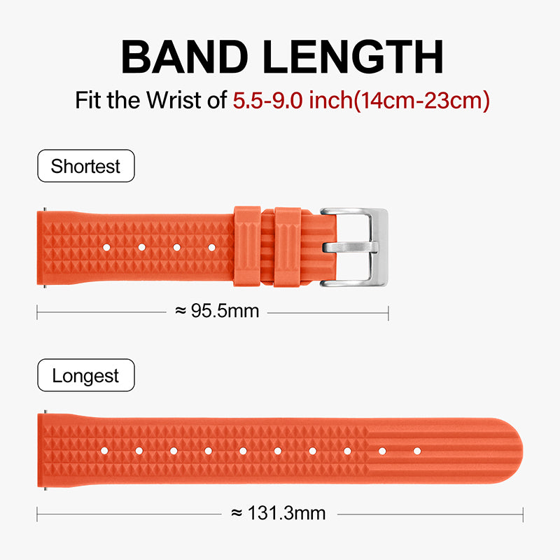 Watchdives Rubber Watch Strap | 20mm / 22mm IBRS006