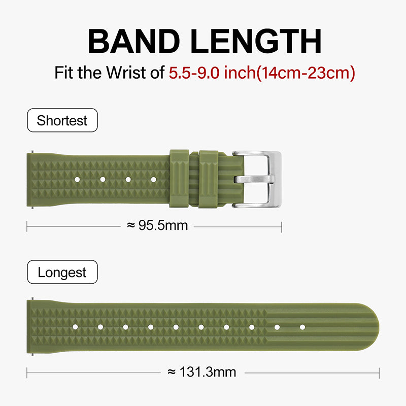 Watchdives Rubber Watch Strap | 20mm / 22mm IBRS006