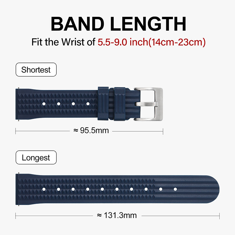 Watchdives Rubber Watch Strap | 20mm / 22mm IBRS006