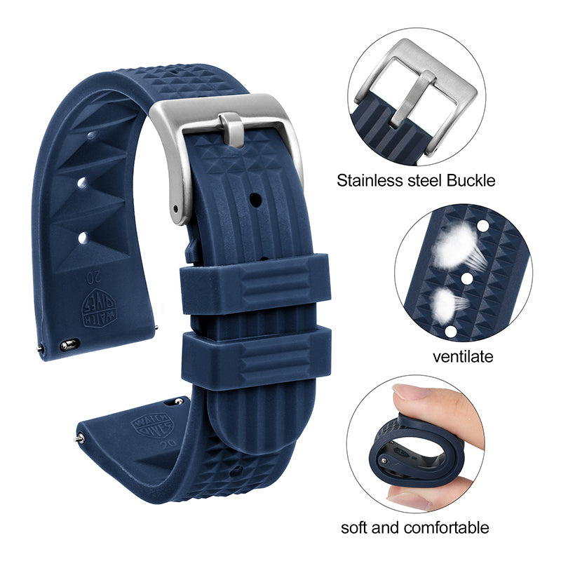 Watchdives Rubber Watch Strap | 20mm / 22mm IBRS006