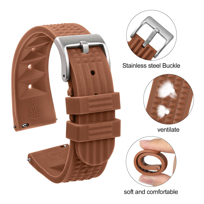 Watchdives Rubber Watch Strap | 20mm / 22mm IBRS006