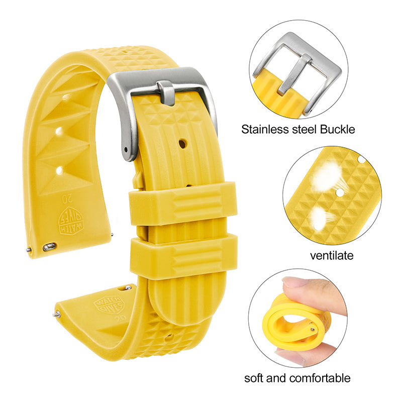 Watchdives Rubber Watch Strap | 20mm / 22mm IBRS006