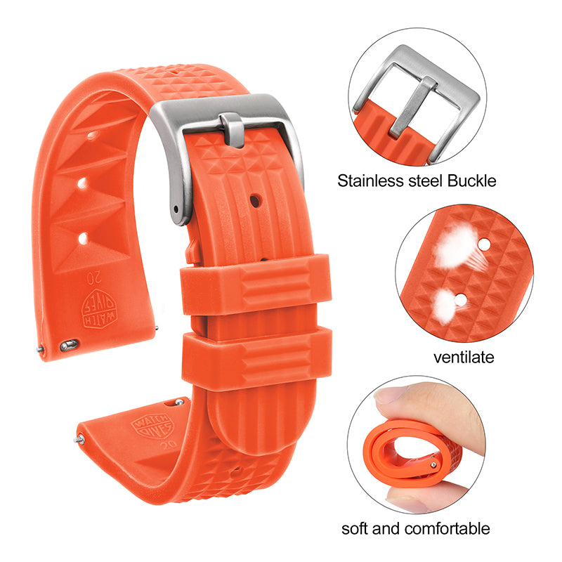 Watchdives Rubber Watch Strap | 20mm / 22mm IBRS006