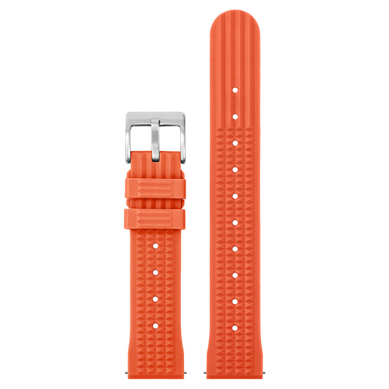 rubber watch strap with stainless steel buckle