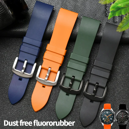 Genuine Fluorine Rubber Easy-Release Watch Strap