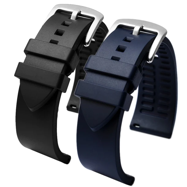 Genuine Fluorine Rubber Easy-Release Watch Strap