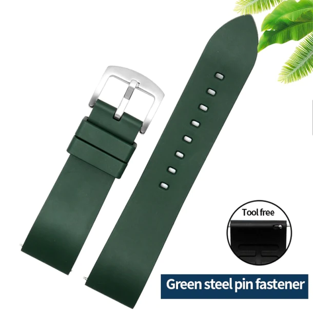 Genuine Fluorine Rubber Easy-Release Watch Strap