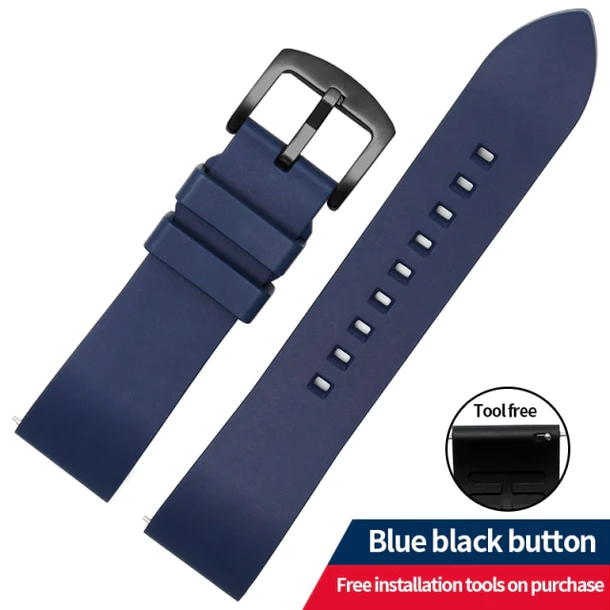 Genuine Fluorine Rubber Easy-Release Watch Strap