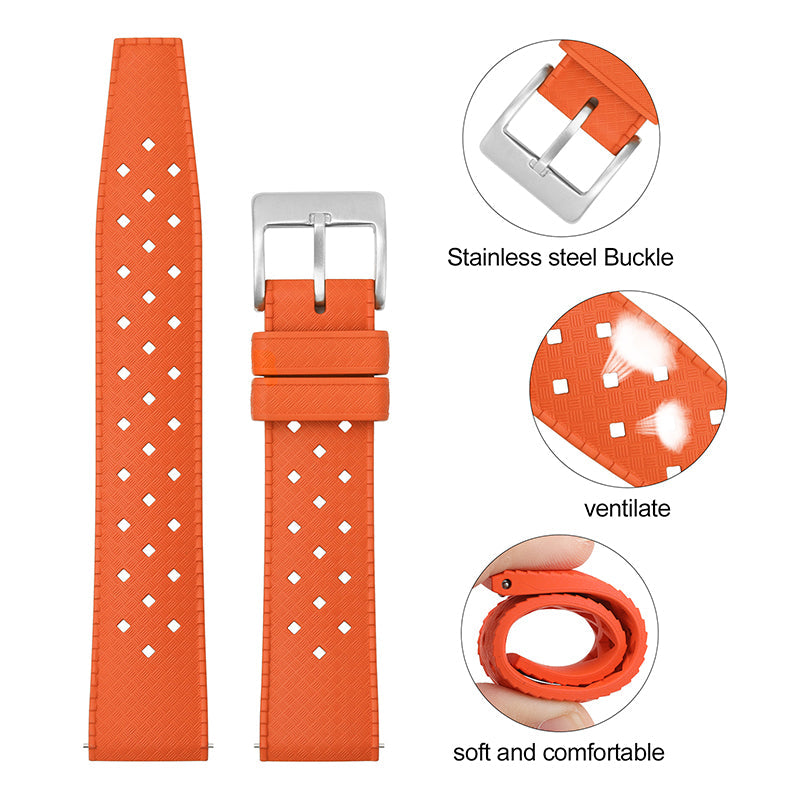 Premium-Grade Tropical FKM Rubber Watch Strap