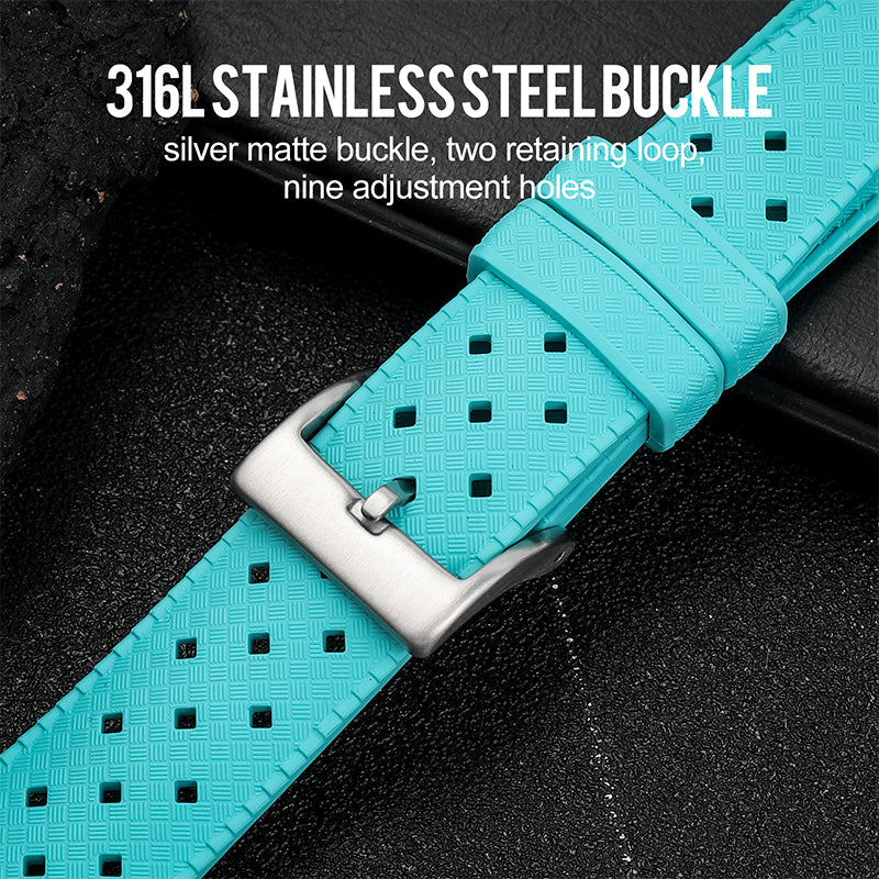 Premium-Grade Tropical FKM Rubber Watch Strap