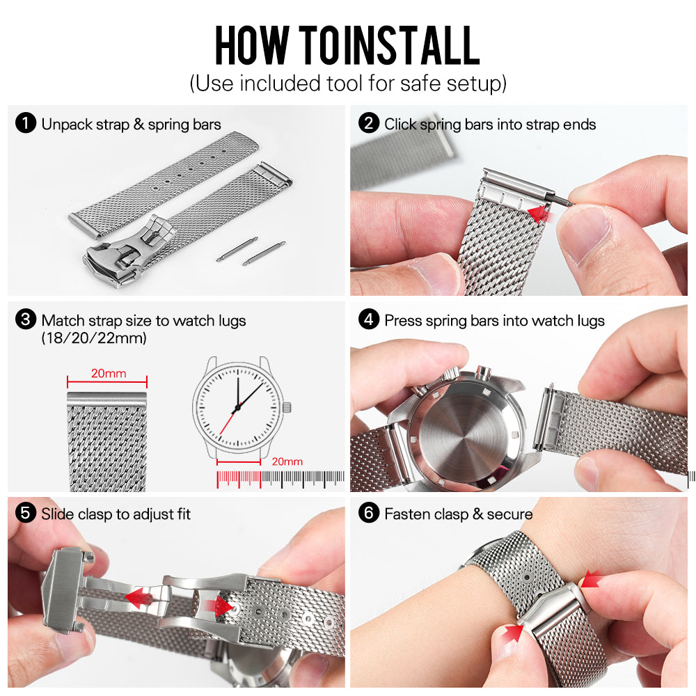 Adjustable Mesh Stainless Steel Bracelet IBSS001
