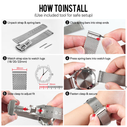 Adjustable Mesh Stainless Steel Bracelet IBSS001