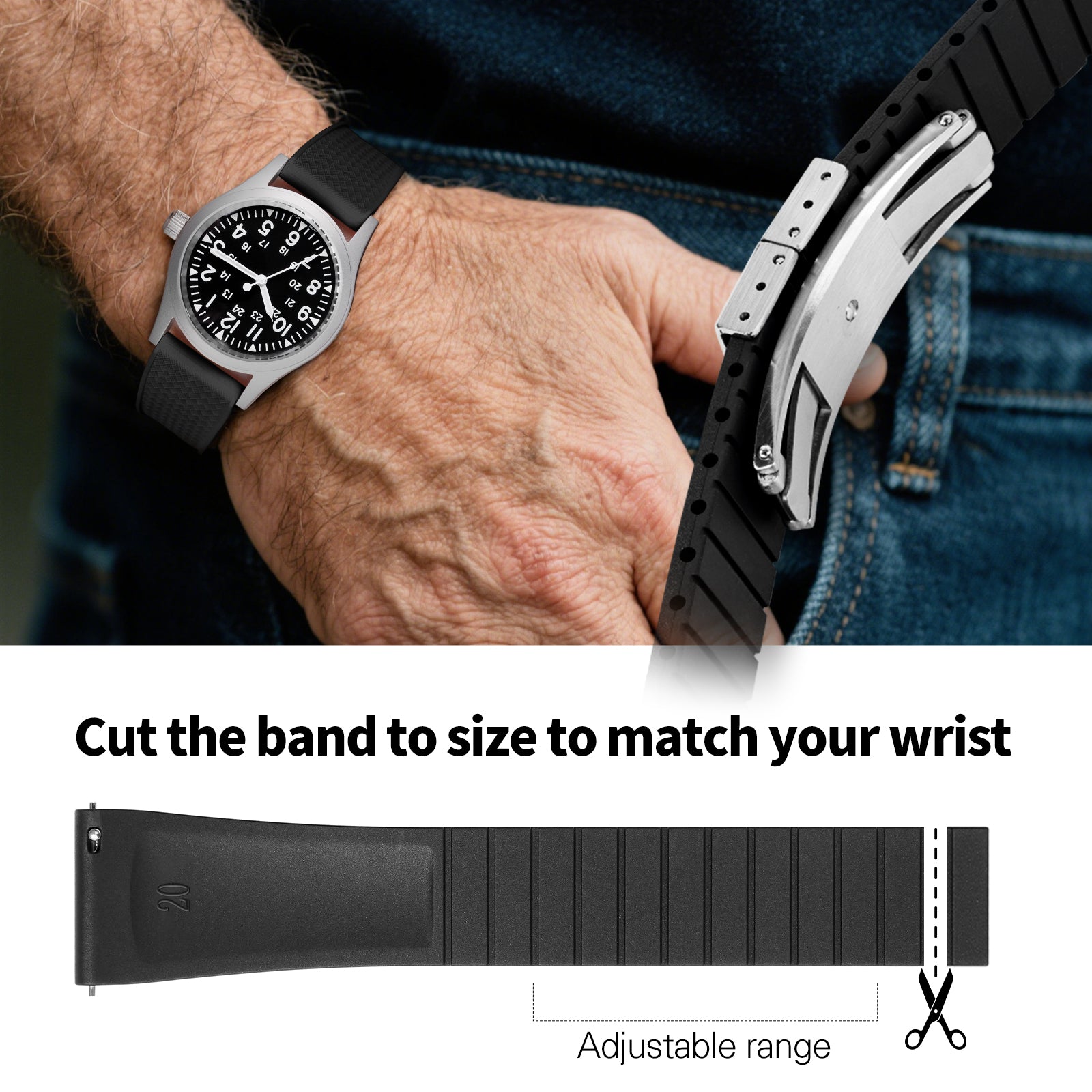 Ibenifit_Black_FKM_Rubber_Watch_Strap_Adjustable_Waterproof_8-iBenifit Strap Store