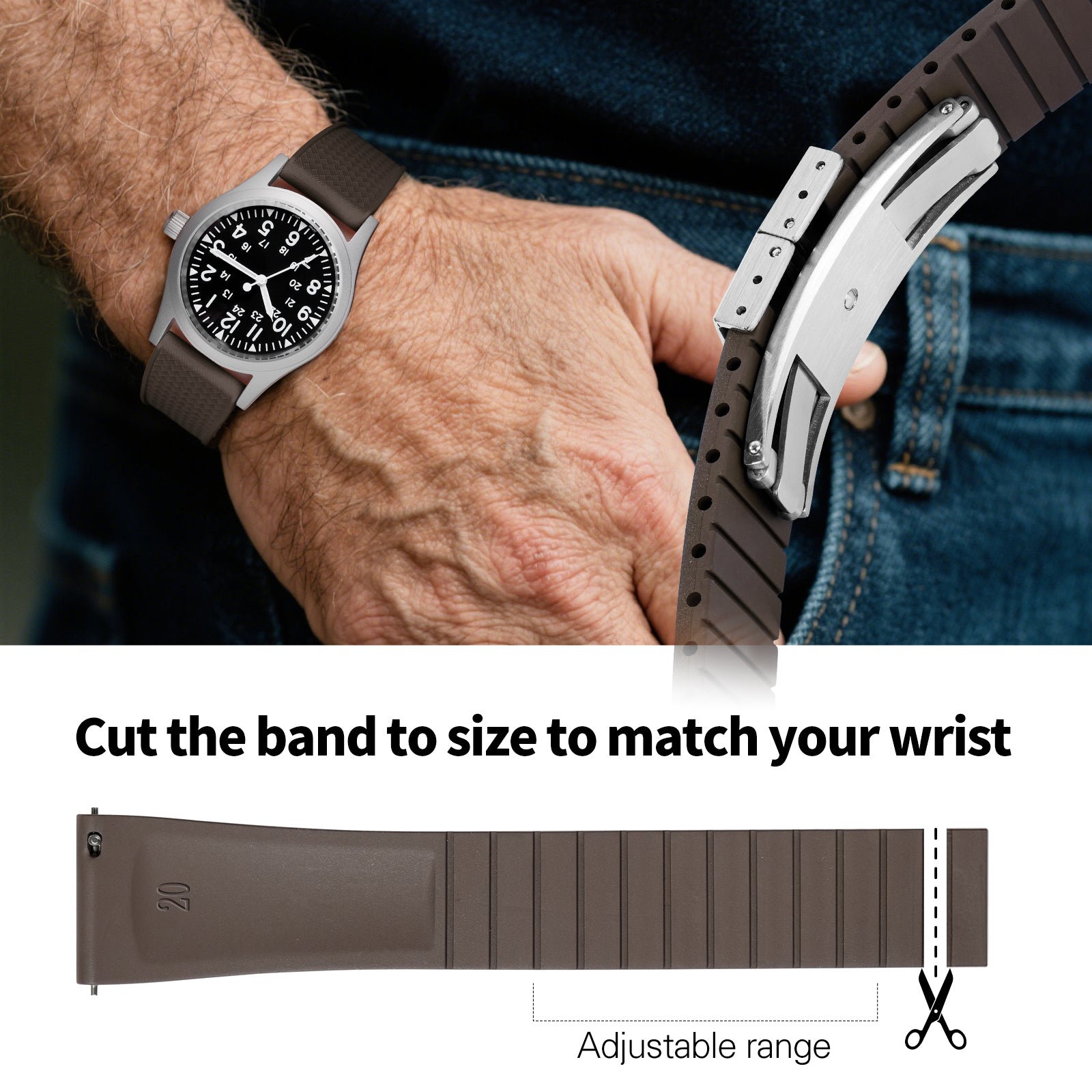 Ibenifit_Brown_FKM_Rubber_Strap_Durable_Stylish_6-iBenifit Strap Store