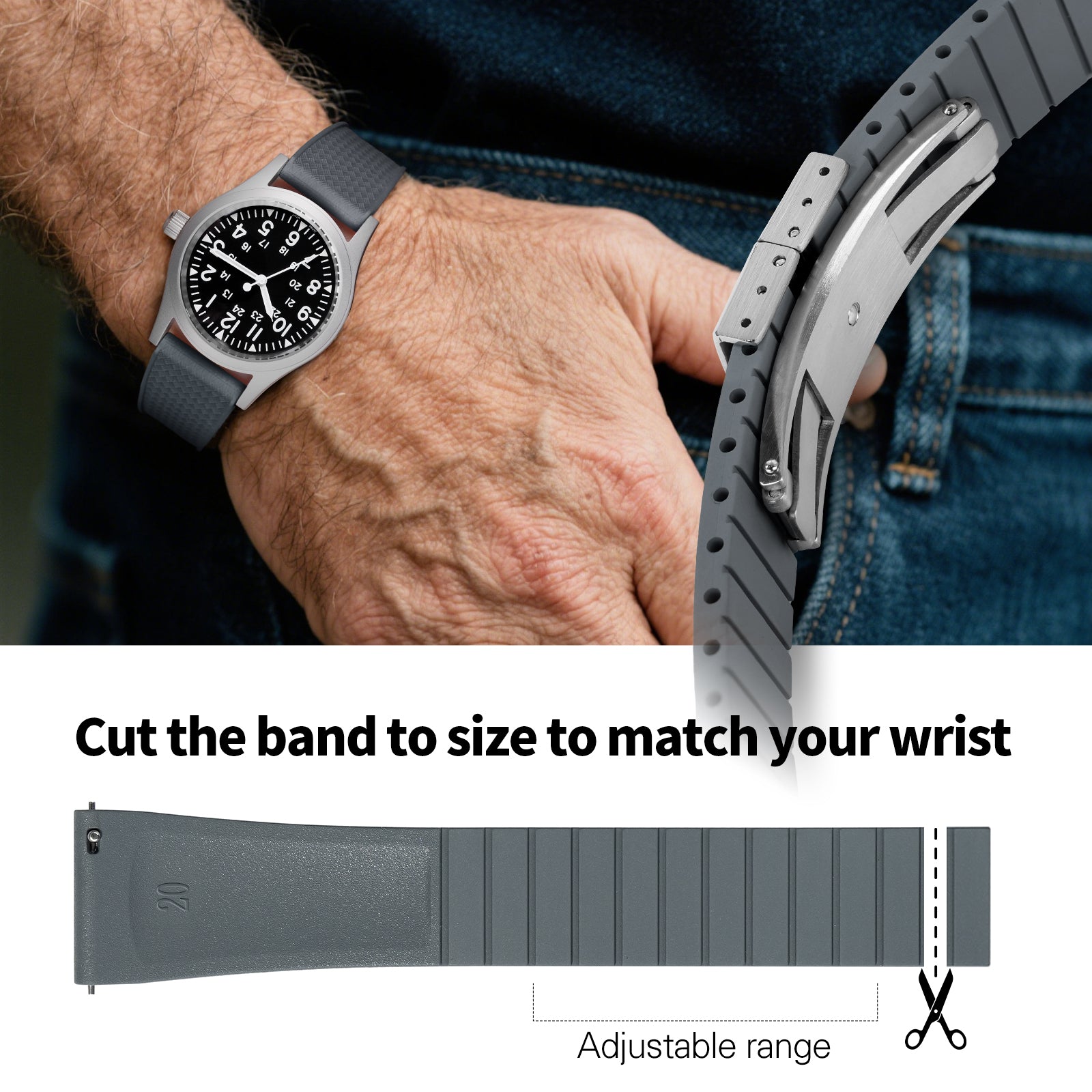 Ibenifit_Charcoal_Grey_FKM_Strap_Minimalist_Sport-Ready_1-iBenifit Strap Store