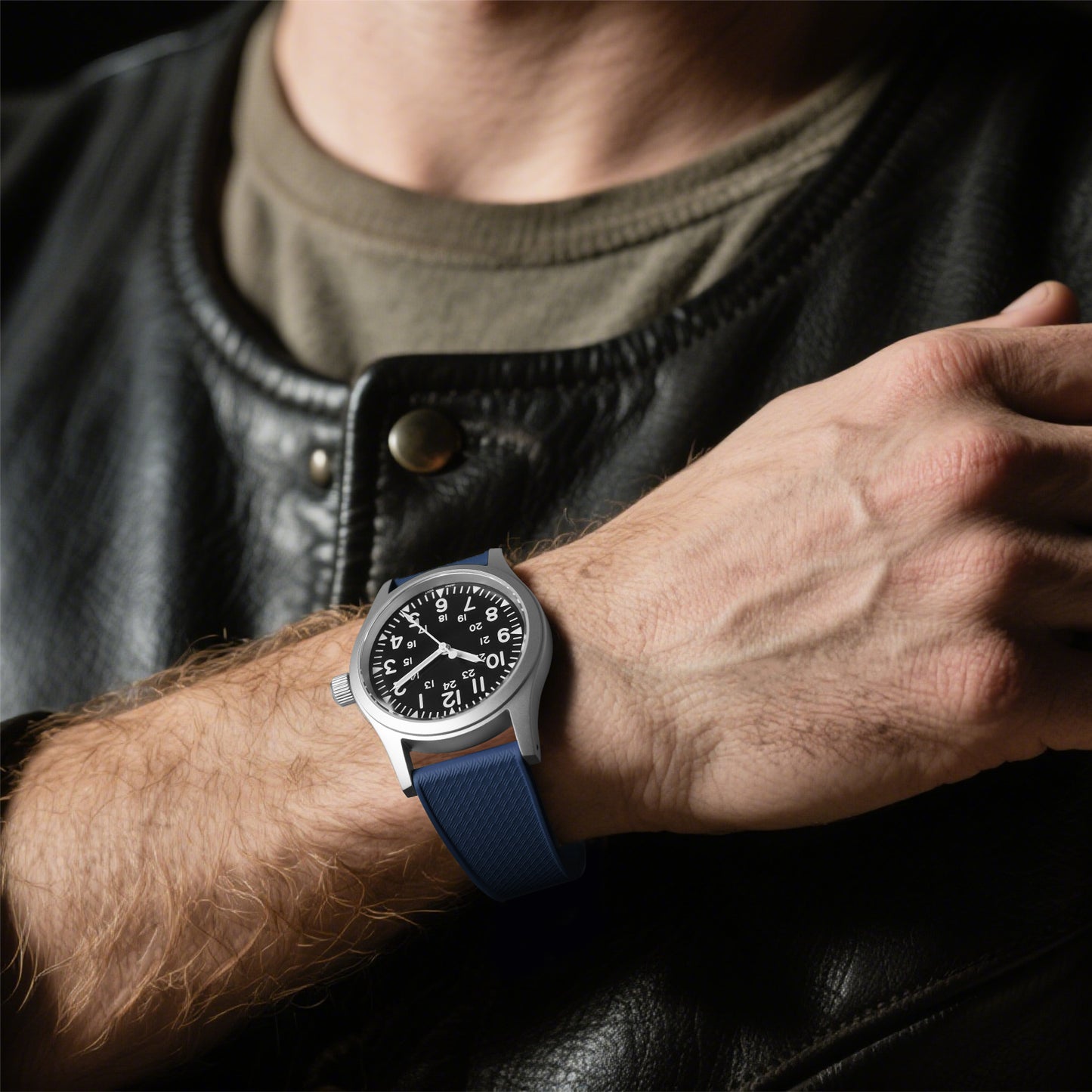 Ibenifit_Dark_Blue_FKM_Fluoro_Rubber_Watch_Strap_Cut-to-Size_1-iBenifit Strap Store