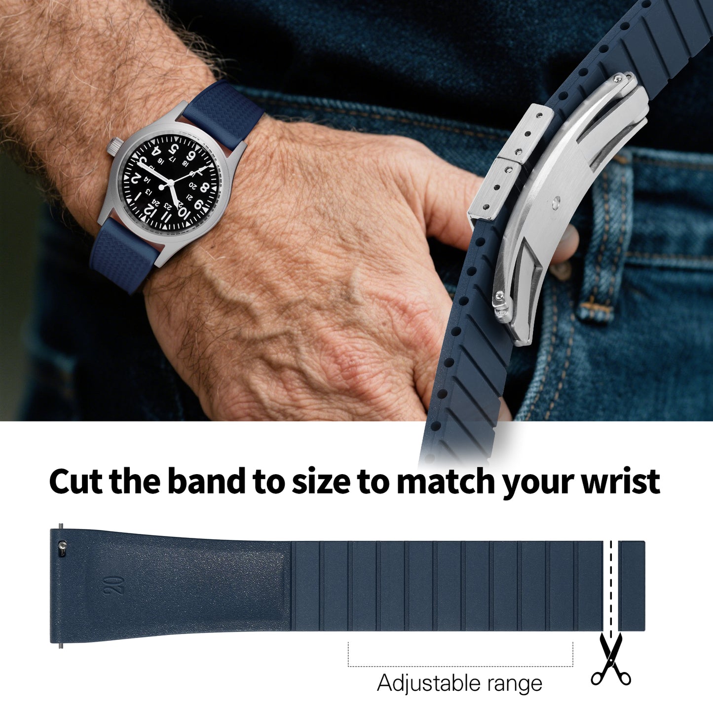 Ibenifit_Dark_Blue_FKM_Fluoro_Rubber_Watch_Strap_Cut-to-Size_5-iBenifit Strap Store