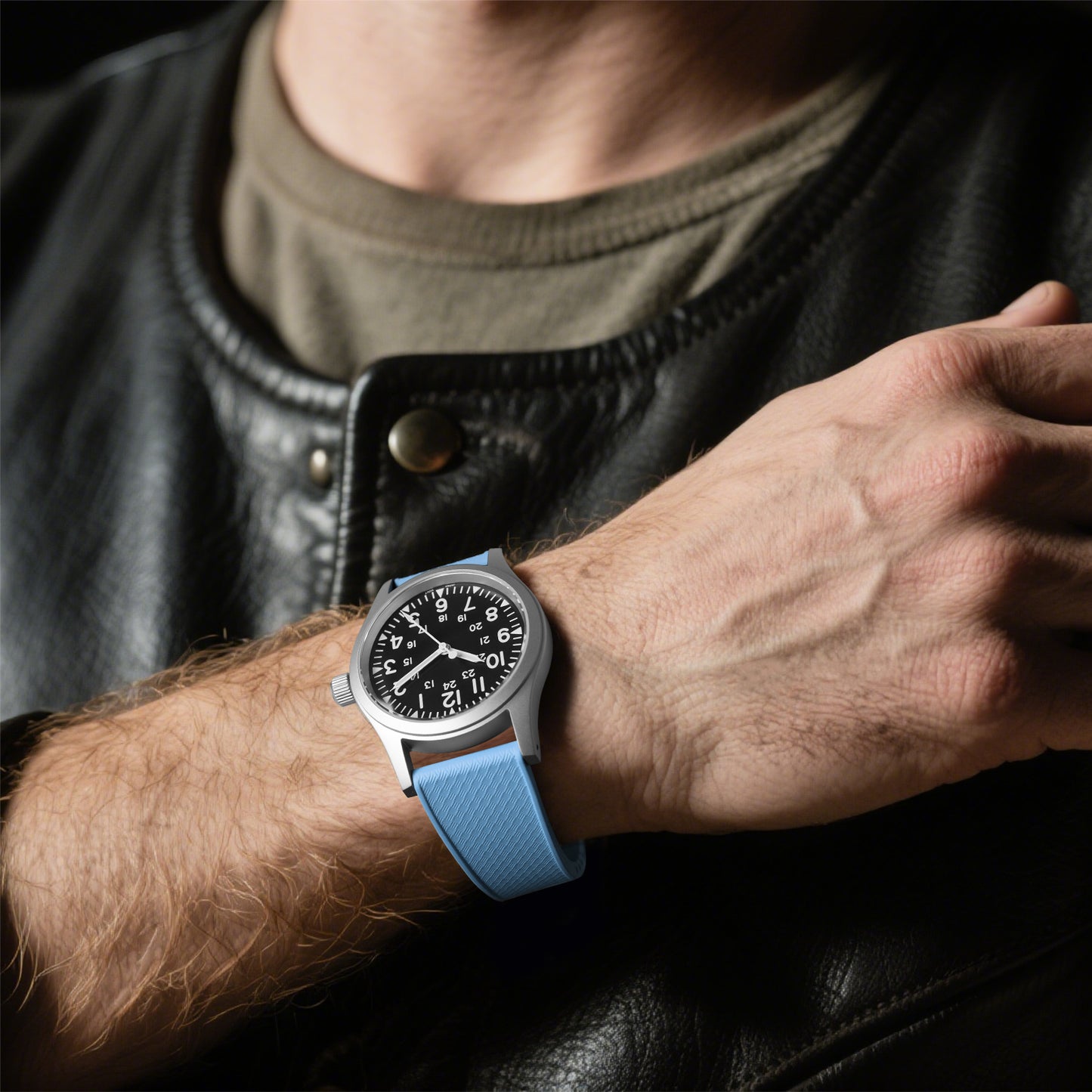 Ibenifit_Light_Blue_FKM_Rubber_Strap_Quick_Release_Comfortable_11-iBenifit Strap Store