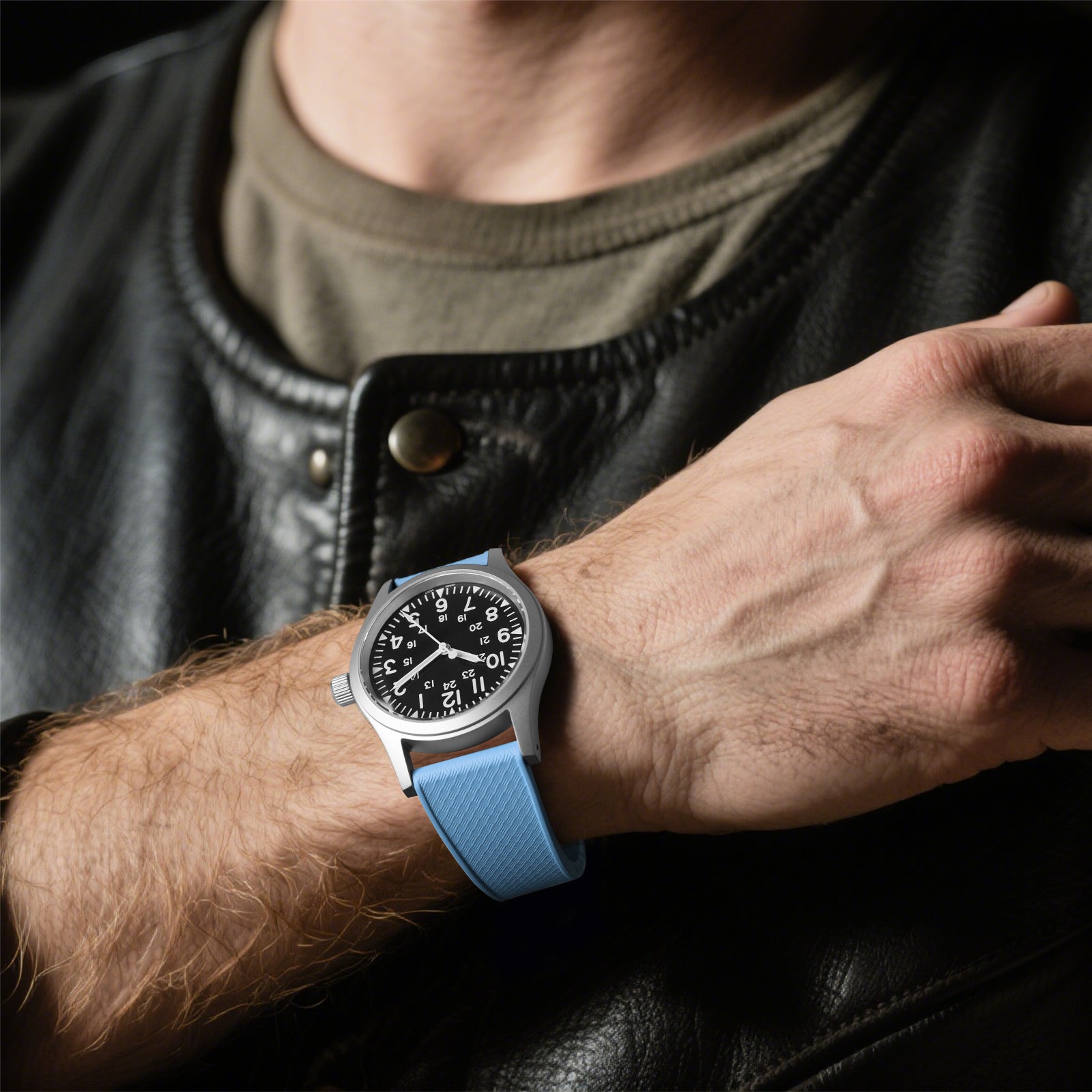 Ibenifit_Light_Blue_FKM_Rubber_Strap_Quick_Release_Comfortable_11-iBenifit Strap Store