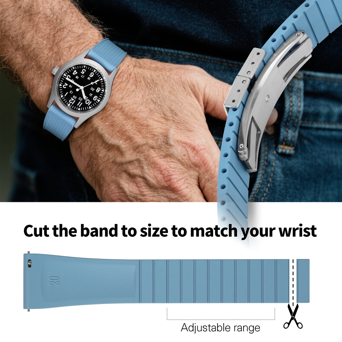 Ibenifit_Light_Blue_FKM_Rubber_Strap_Quick_Release_Comfortable_8-iBenifit Strap Store
