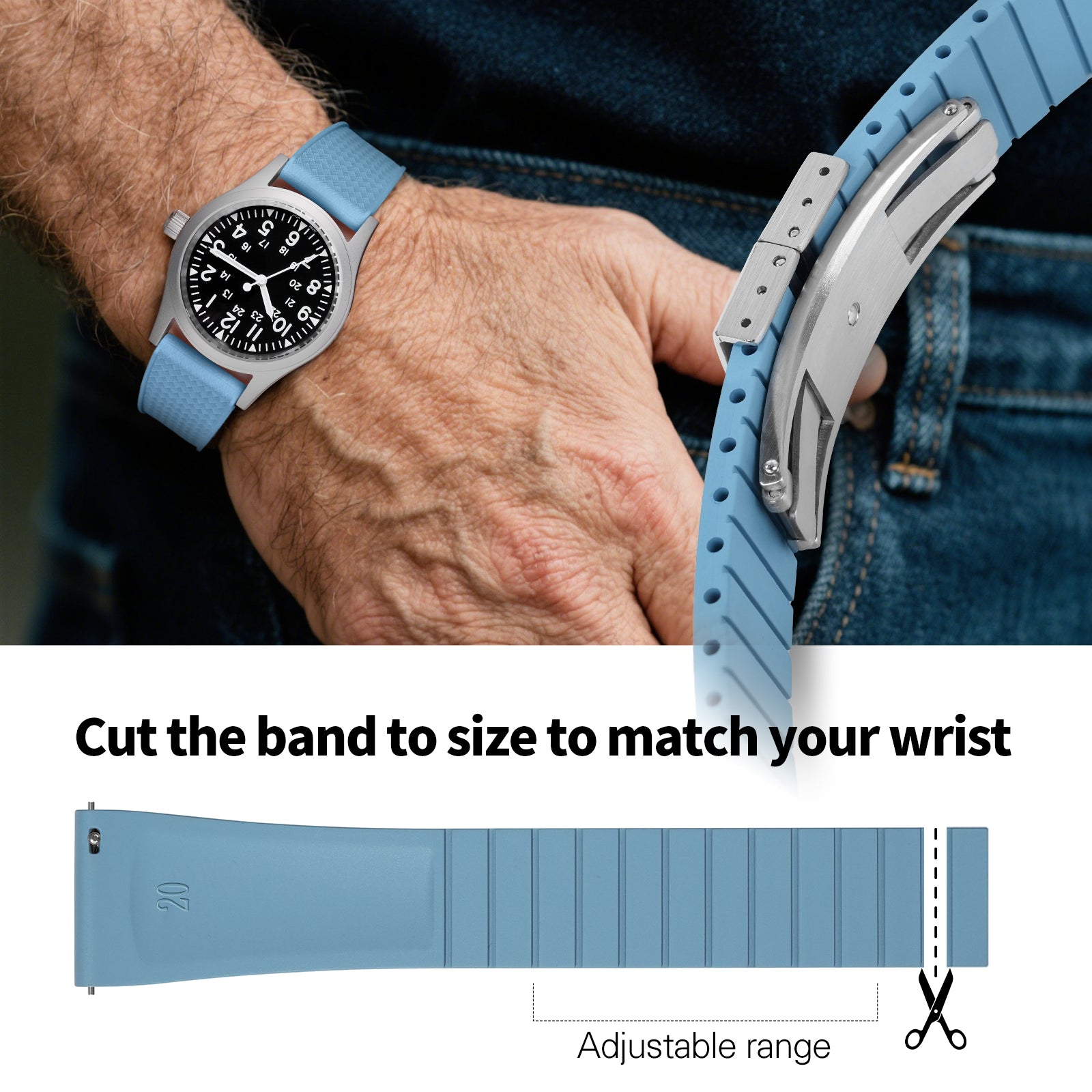 Ibenifit_Light_Blue_FKM_Rubber_Strap_Quick_Release_Comfortable_8-iBenifit Strap Store