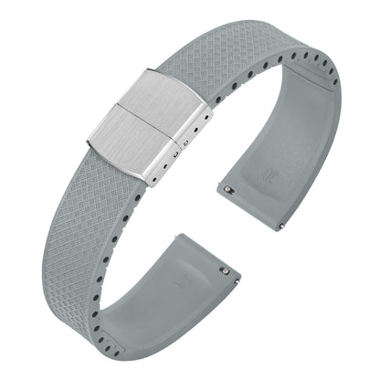 Ibenifit_Light_Grey_FKM_Rubber_Watch_Band_Breathable_Quick_Release_1-iBenifit Strap Store