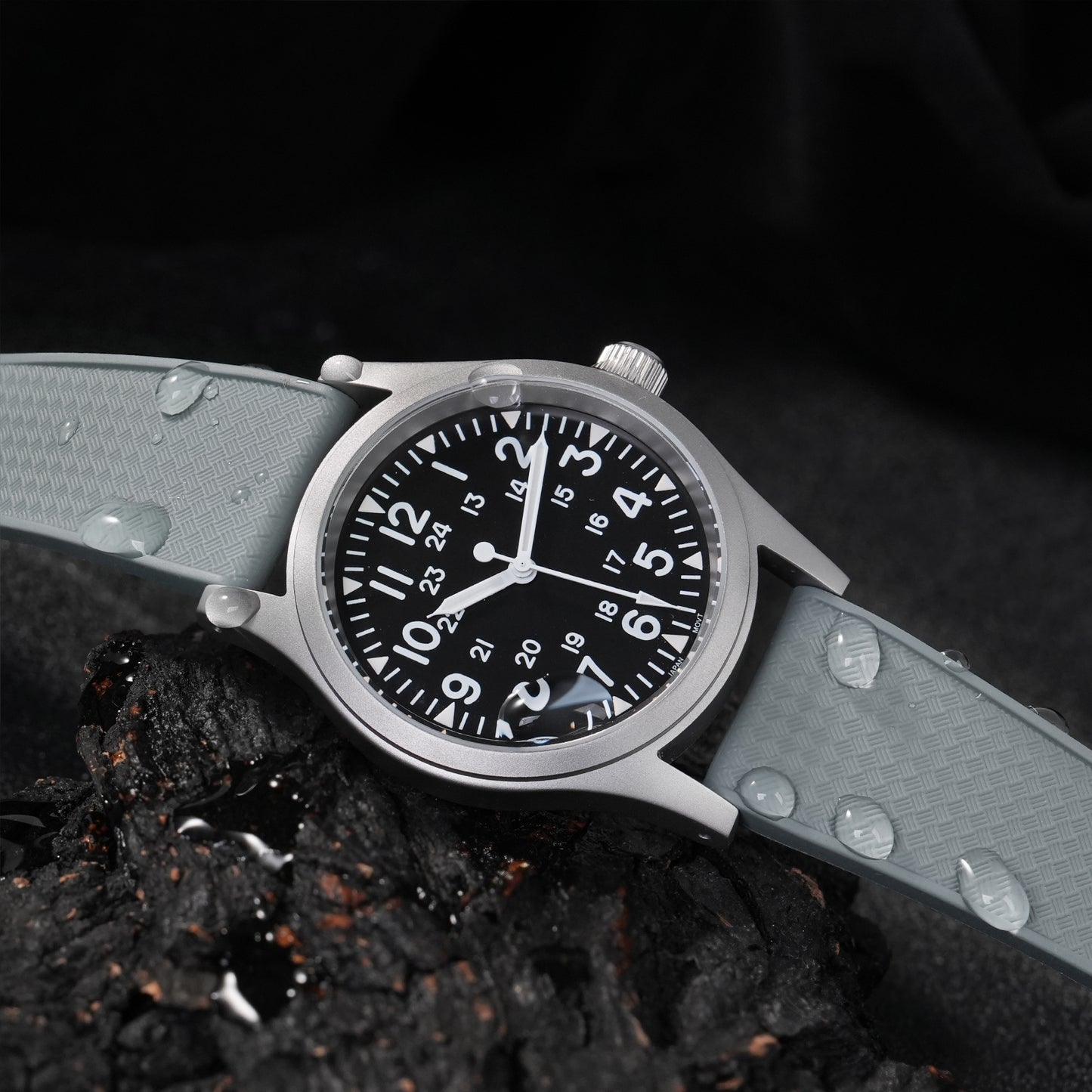 Ibenifit_Light_Grey_FKM_Rubber_Watch_Band_Breathable_Quick_Release_3-iBenifit Strap Store