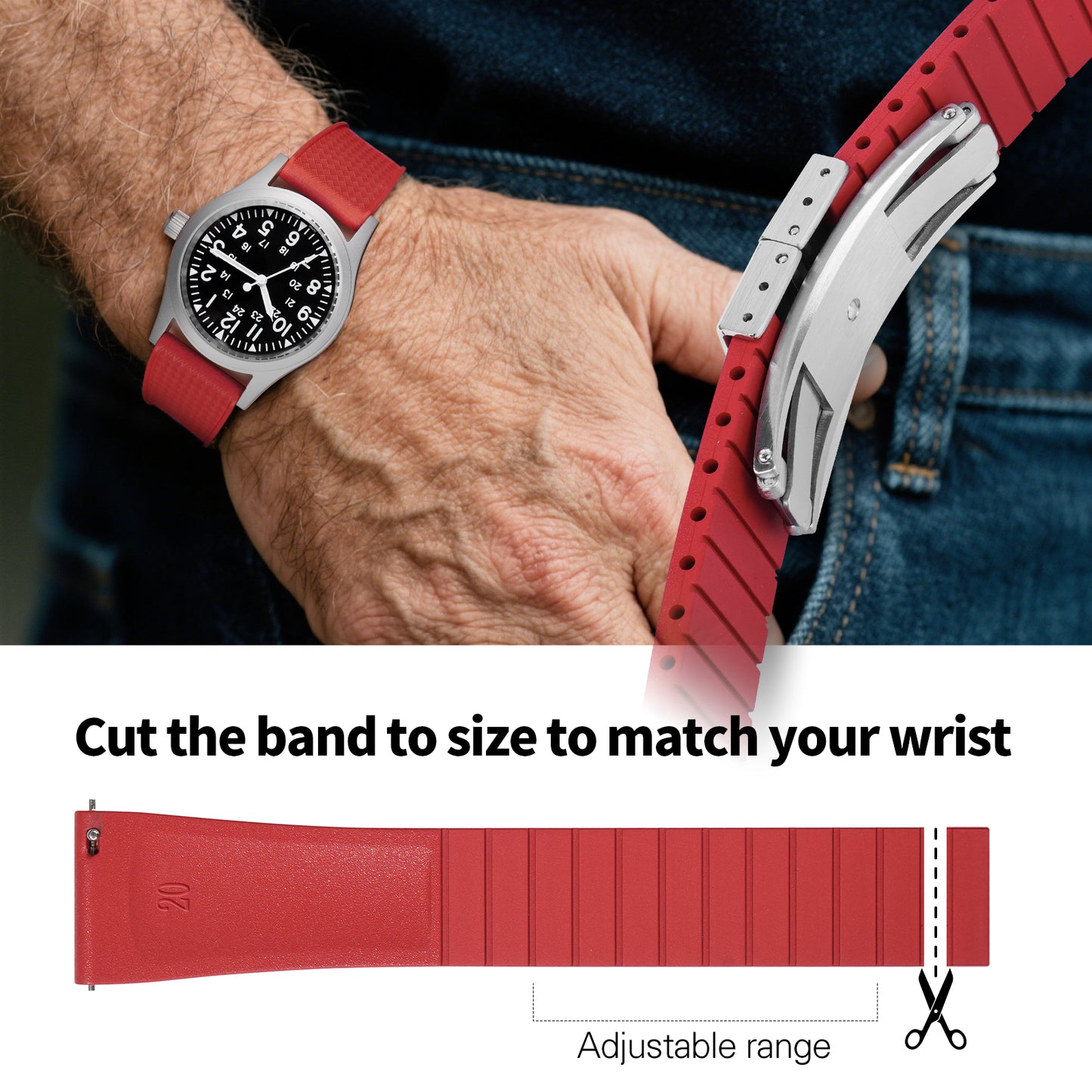 Ibenifit_Light_Grey_FKM_Rubber_Watch_Band_Breathable_Quick_Release_8-iBenifit Strap Store