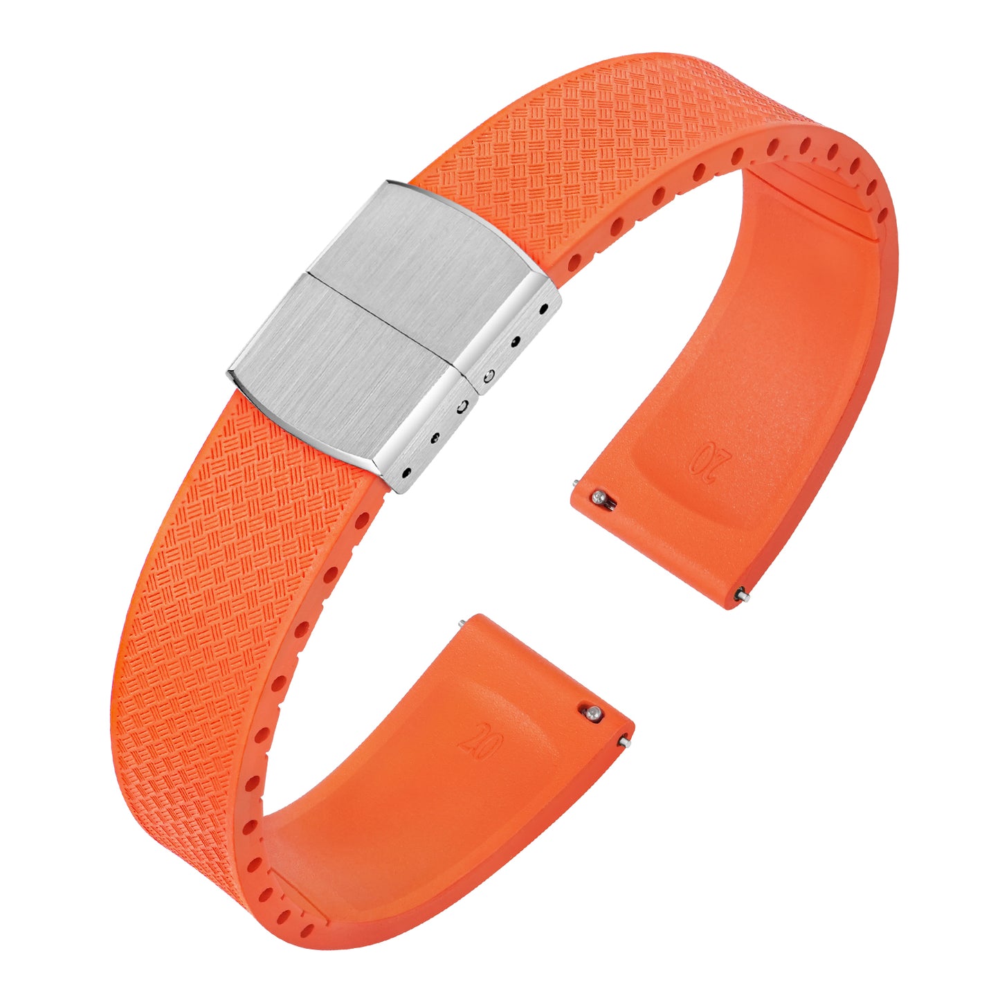 Ibenifit_Orange_FKM_Rubber_Watch_Strap_Bright_Resilient_4-iBenifit Strap Store