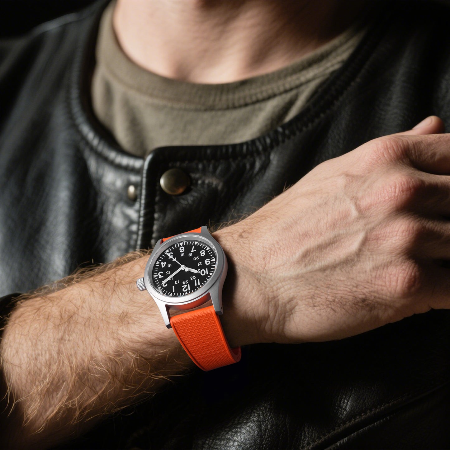 Ibenifit_Orange_FKM_Rubber_Watch_Strap_Bright_Resilient_5-iBenifit Strap Store