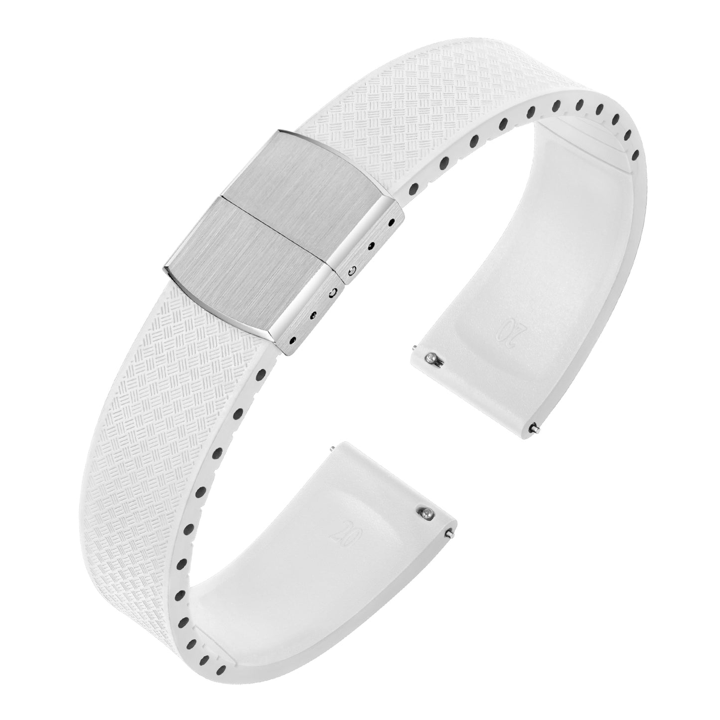 Ibenifit_White_FKM_Rubber_Watch_Strap_Clean_Design_Adjustable_Fit_4-iBenifit Strap Store