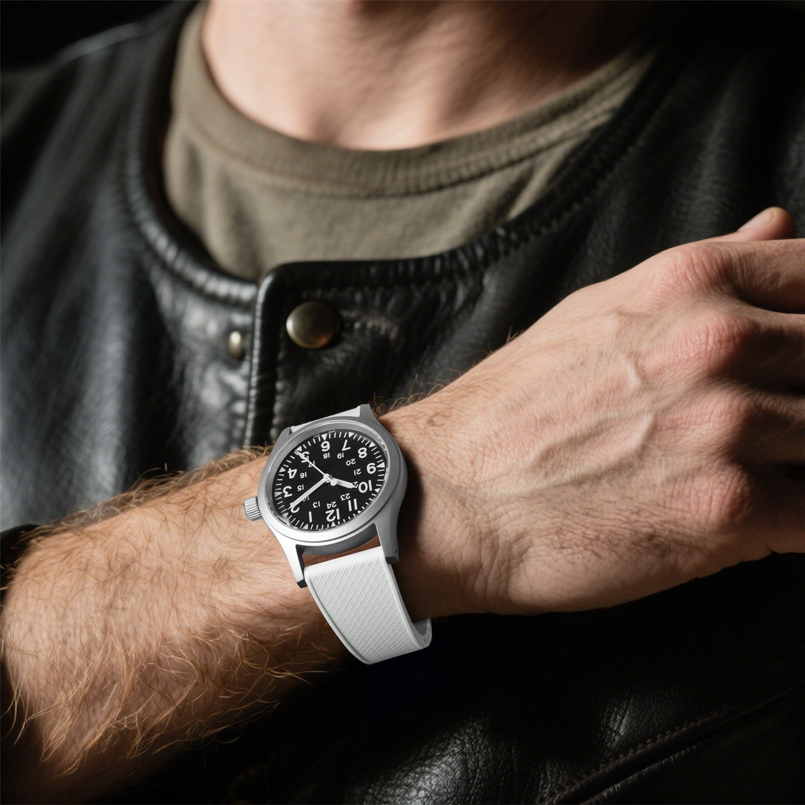Ibenifit_White_FKM_Rubber_Watch_Strap_Clean_Design_Adjustable_Fit_5-iBenifit Strap Store