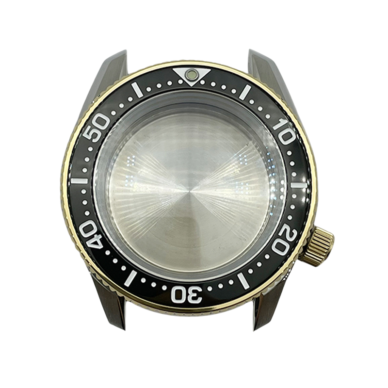 SPB185/SPB187 42mm Diver Watch Case – Fits NH35/NH36-Two-Tone Gold Bezel