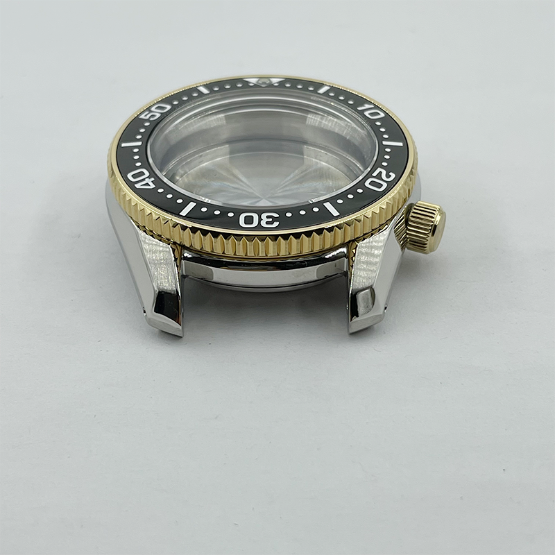 SPB185/SPB187 42mm Diver Watch Case – Fits NH35/NH36-Two-Tone Gold Bezel