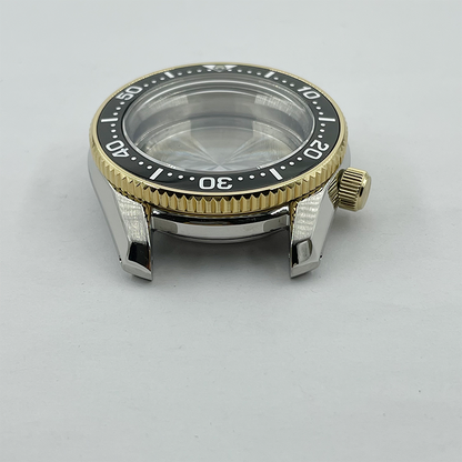 SPB185/SPB187 42mm Diver Watch Case – Fits NH35/NH36-Two-Tone Gold Bezel