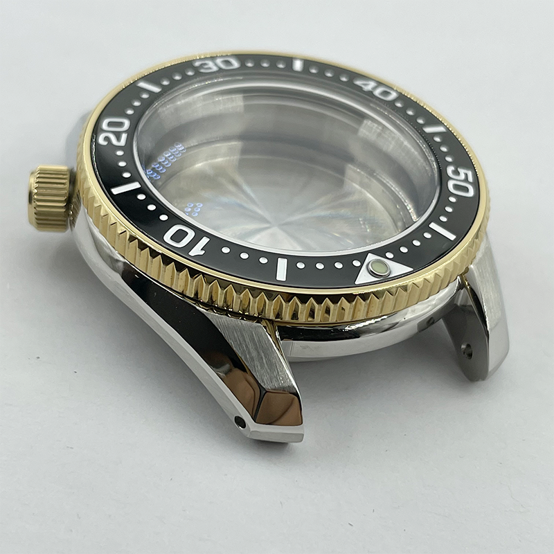 SPB185/SPB187 42mm Diver Watch Case – Fits NH35/NH36-Two-Tone Gold Bezel